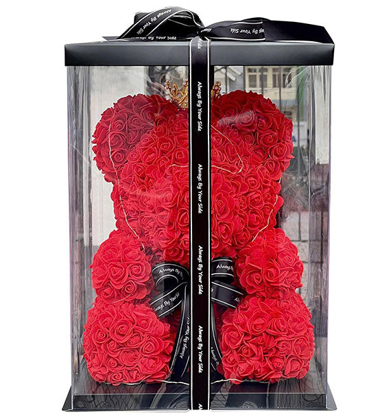 Women’s Day Waxed Red Roses Bear Gift Box Vietnam