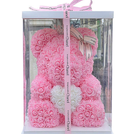 Women’s Day Waxed Roses Bear Gift Box Vietnam