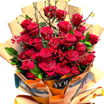 Xmas Red Rose Bouquet Vietnam