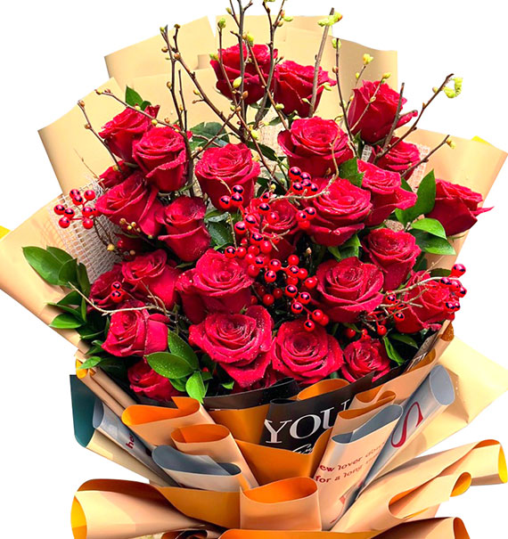 Xmas Red Rose Bouquet Vietnam