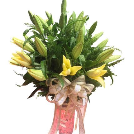 Yellow Lilies In Vase Vietnam