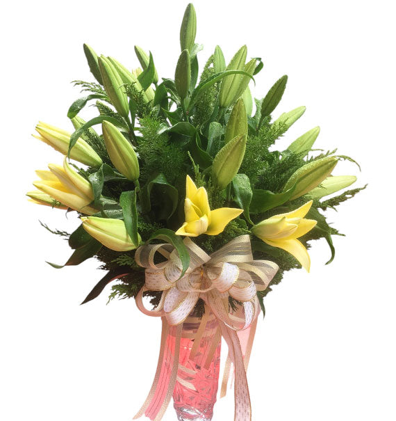 Yellow Lilies In Vase Vietnam