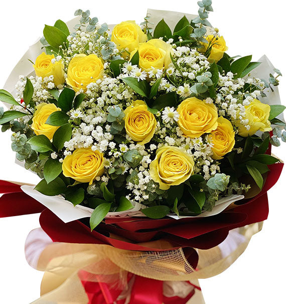 Yellow Rose Bouquet For Vietnamese Women's Day