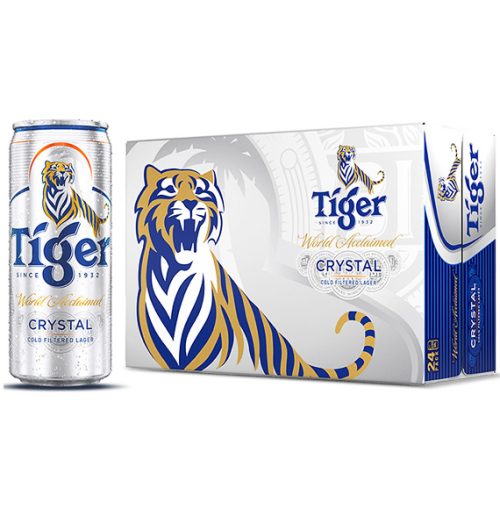 tiger crystal beer 24 cans box
