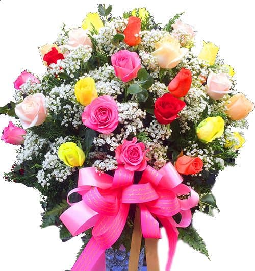 36-mixed-roses-in-vase