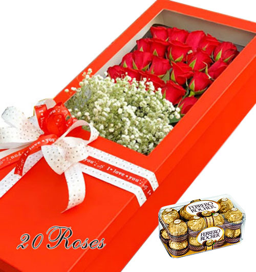 flowers box and chocolate 01
