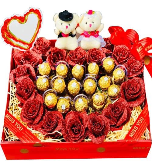 special artificial roses and chocolate 02