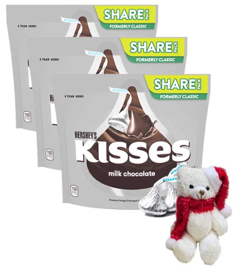 xmas chocolate hersheys kisses milk 3 bags