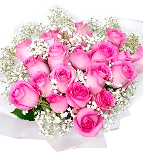24 Pink Roses – Valentine1, Flowers For For Valentine