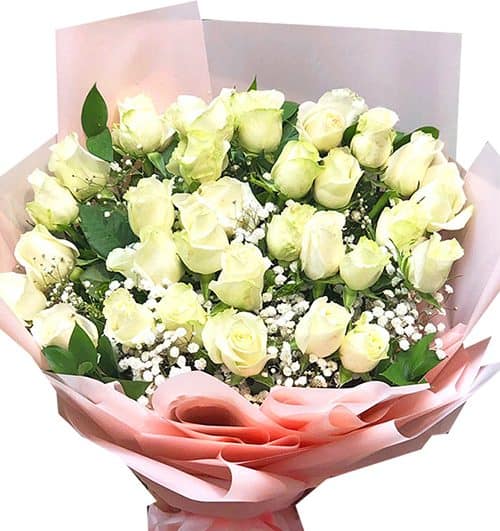 24 white roses mothers day