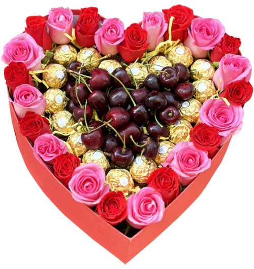 special flowers fresh fruit and chocolate mom