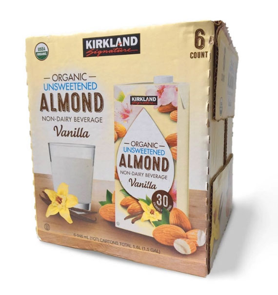 kirkland organic unsweetened almond vanilla milk