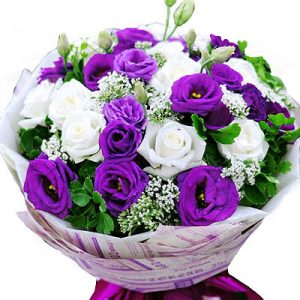 Sympathy Bouquet Lisianthus - Roses Flowers