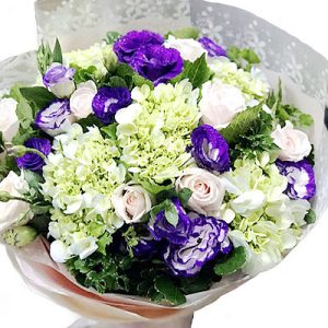 Sympathy Bouquet Rose Lisianthus & Hortensia