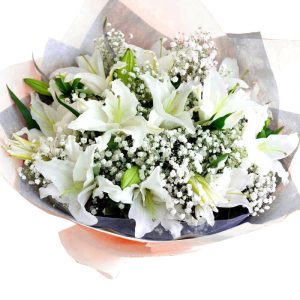 sympathy bouquet flower with lilies