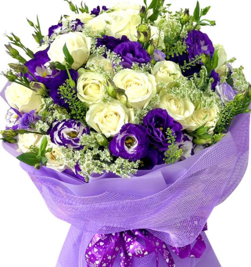 sympathy bouquet lisianthus roses flowers