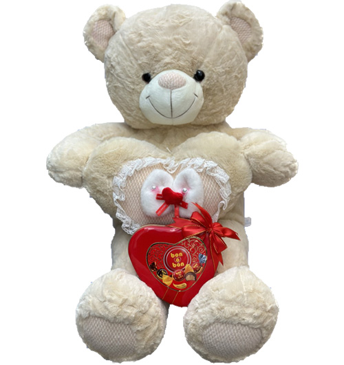 Brown teddy bear heart chocolate bon o bon
