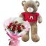 teddy bear and 9 rose