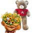 teddy bear and sunflower