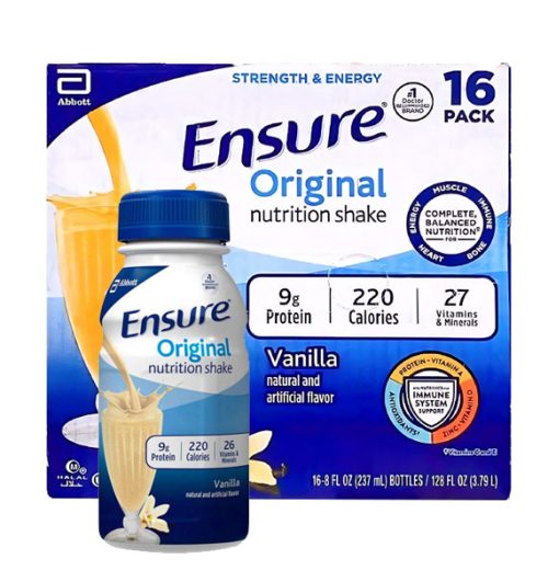 ensure -original nutrition shake vanilla flavor 16 pack