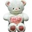 White Teddy Bear Hugs Heart #2 